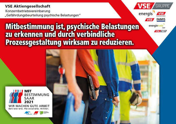 Ausstellerplakat VSE Aktionsgesellschaft: Konzernbetriebsvereinbarung "Gefährdungsbeurteilung psychische Belastungen"