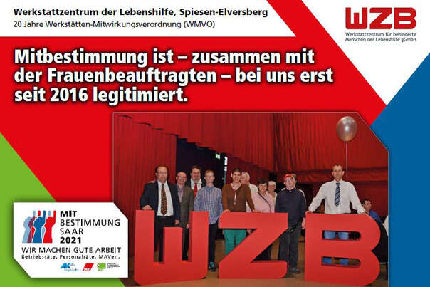 Ausstellerplakat Werkstattzentrum Lebenshilfe: 20 Jahre Werkstätten Mitwirkungsverordnung
