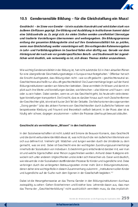 AK-Jahresbericht 2022: Kapitel 10.5 "Gendersensible Bildung - für die Gleichstellung ein Muss!" AK-Jahresbericht 2022: Kapitel 10.5 "Gendersensible Bildung - für die Gleichstellung ein Muss!" -