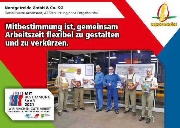 Ausstellerplakat Nordgetreide: Flexible Arbeitszeit, Arbeitszeitverkürzung ohne Entgeltausfall