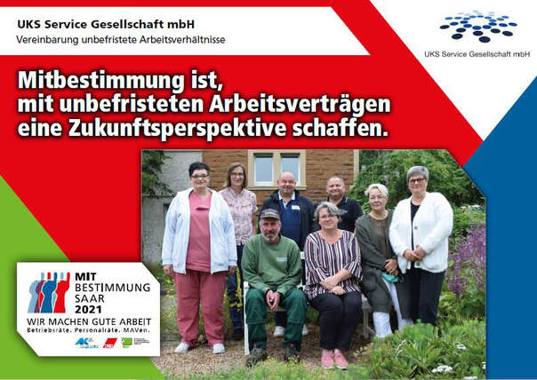 Ausstellerplakat UKS Servicegesellschaft: Vereinbarung unbefristete Arbeitsverhältnisse