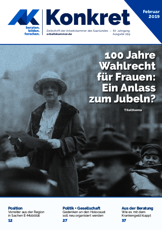 Gesamtausgabe AK-Konkret Heft 1/2019 Gesamtausgabe AK-Konkret Heft 1/2019 - Schwerpunktthema "100 Jahre Frauenwahlrecht"