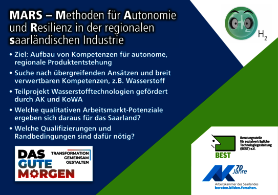 MARS – Methoden für Autonomie  und Resilienz in der regionalen  saarländischen Industrie - 