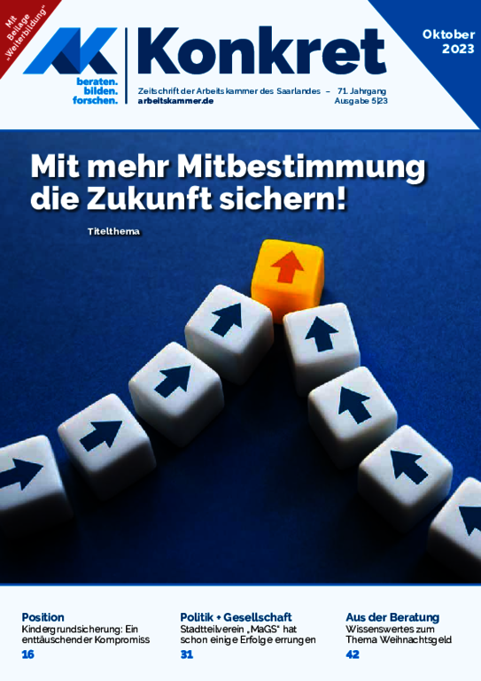AK-Konkret: Warum mehr Mitbestimmung nötig ist AK-Konkret: Warum mehr Mitbestimmung nötig ist - Heft 5, Oktober 2023