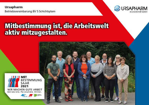 Ausstellerplakat Usapharm: Betriebsvereinbarung BV 5 Schichtsystem