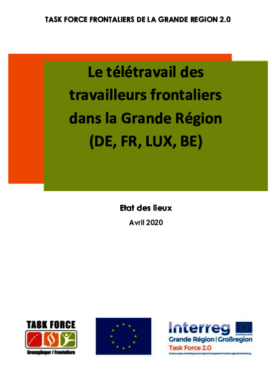 Le télétravail des travailleurs frontaliers dans la Grande Région  - (04/2020)