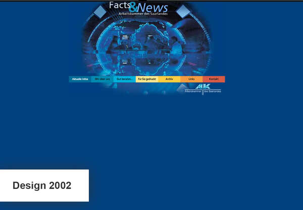 Design der Website im Jahr 2002 Design der Website im Jahr 2002