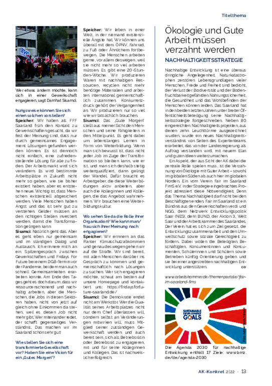 Ökologie und Gute Arbeit müssen verzahnt werden - Heft 02/2022 Ökologie und Gute Arbeit müssen verzahnt werden - Heft 02/2022 - Nachhaltigkeitsstrategie