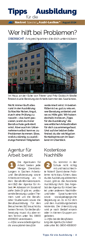 AK-Konkret Spezial "Tipps für die Ausbildung" Ausgabe August 2024 AK-Konkret Spezial "Tipps für die Ausbildung" Ausgabe August 2024 -