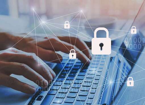 Computertastatur mit einigen Schloßsymbolen