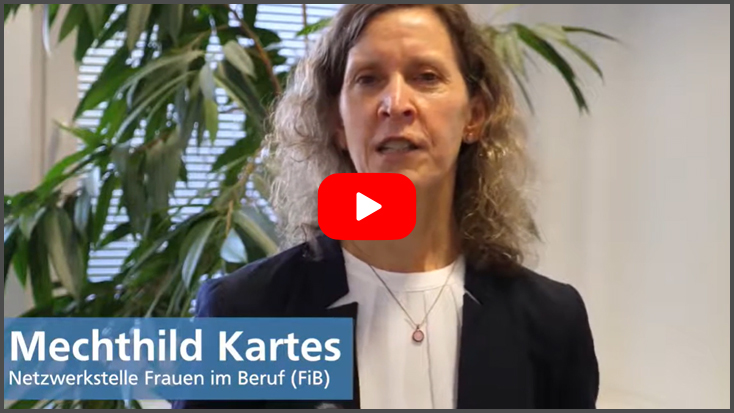 Beim Klick auf das Bild öffnet sich das Youtube-Video in einem neuen Tab Videovorschau "Vlog: Netzwerkstelle Frauen im Beruf"